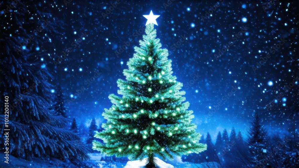 Christmas Card - Merry Christmas and Happy New Year 2025 - Christmas tree in snow and magic bokeh lights - winter background banner, header, xmas greetings Christmas Card - Merry Christmas and Happy New Year 2025 - Christmas tree in snow and magic bokeh lights - winter background banner, header, xmas greetings