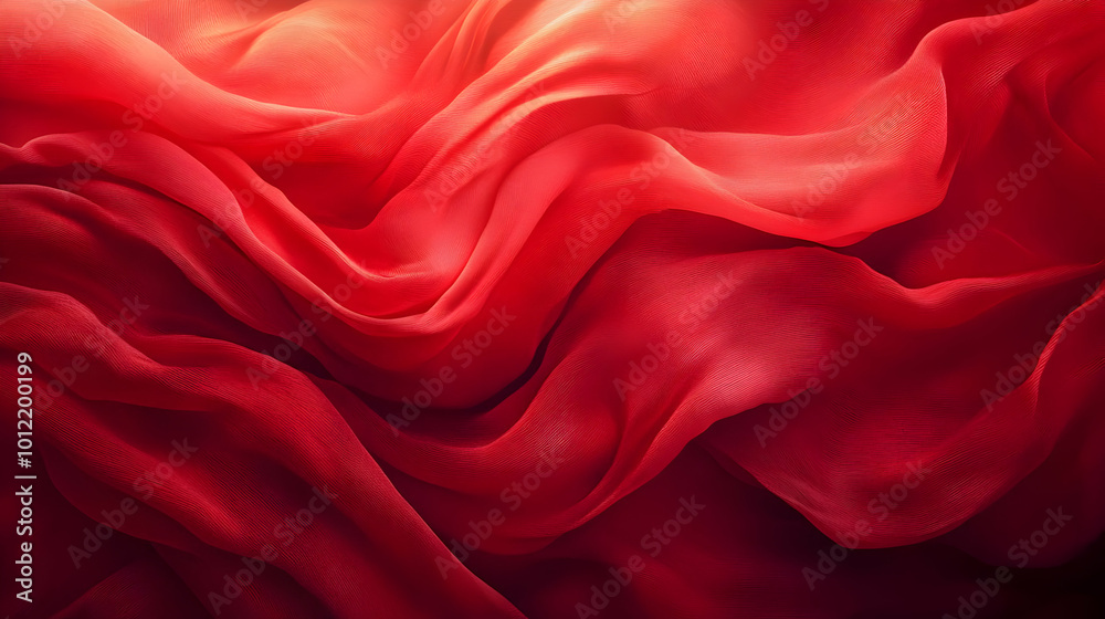 Obraz premium Abstract Red Fabric Background - Draped Texture