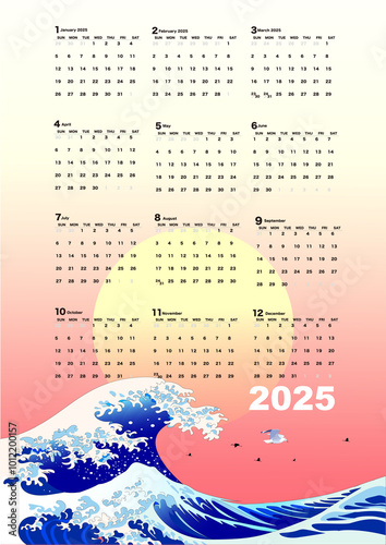 2025年浮世絵カレンダー