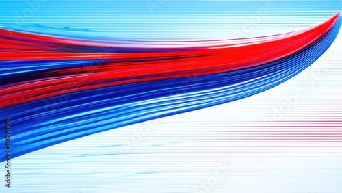A dynamic swoosh of red and blue stars creates a sense of motion, perfect for themes of American celebration and patriotism