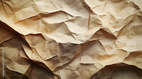 Wallpaper Mural Crumpled Paper Texture Background - Abstract Light Brown Design Torontodigital.ca