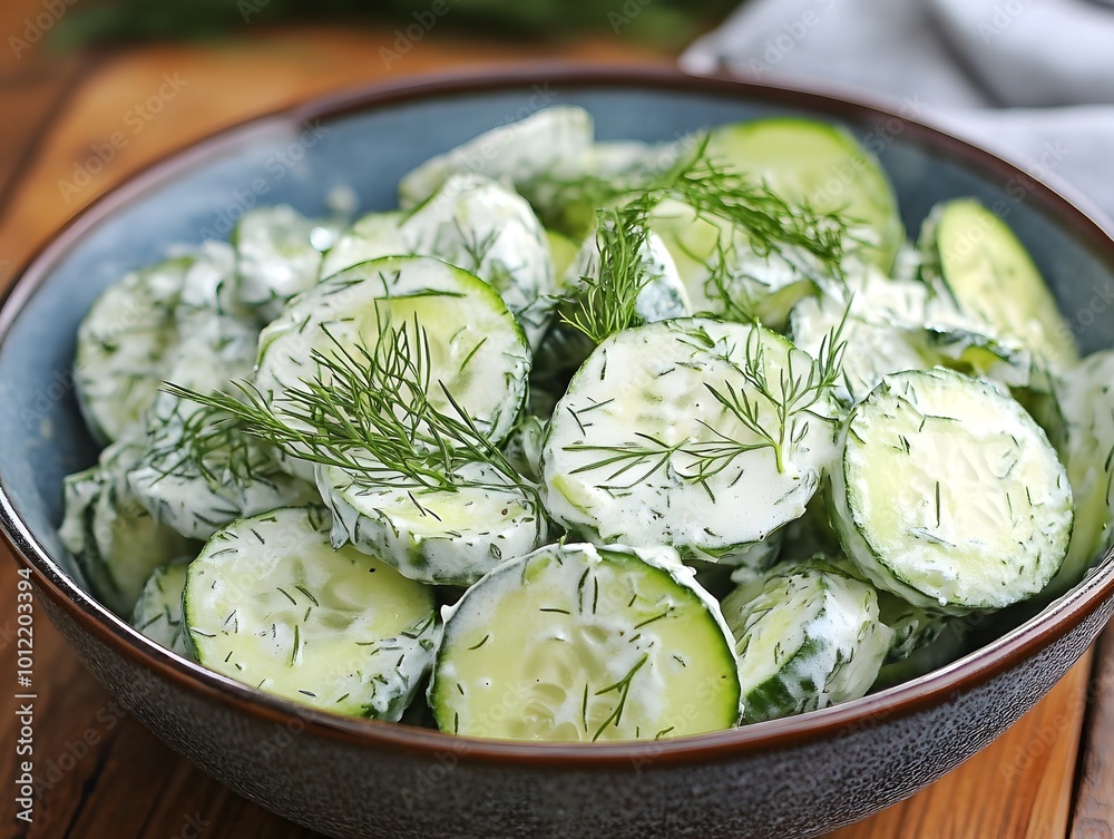 Creamy cucumber salad with dill Creamy cucumber salad with dill