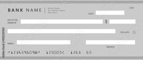 Blank bank check