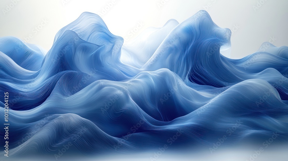 Obraz premium Abstract blue waves.