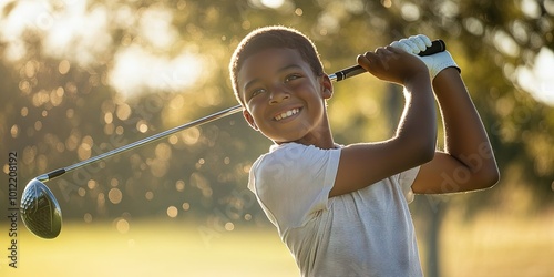 kid golfing