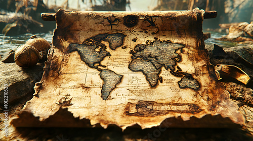 Ancient World Map Illustration