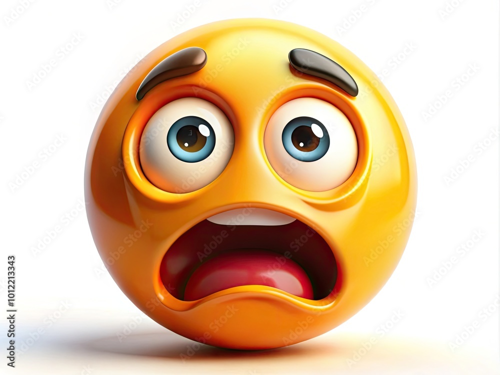 Naklejka premium Expressive noooo emoji illustrating strong feelings of disappointment, frustration, and disbelief in life