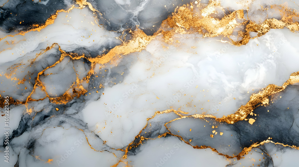 Abstract Background with Gold Veins and Gray Swirls Abstract Background with Gold Veins and Gray Swirls