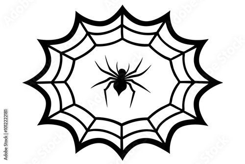 illustration of a spider web halloween frame, spider web vector