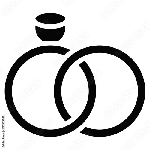 Wedding Rings Vector Icons