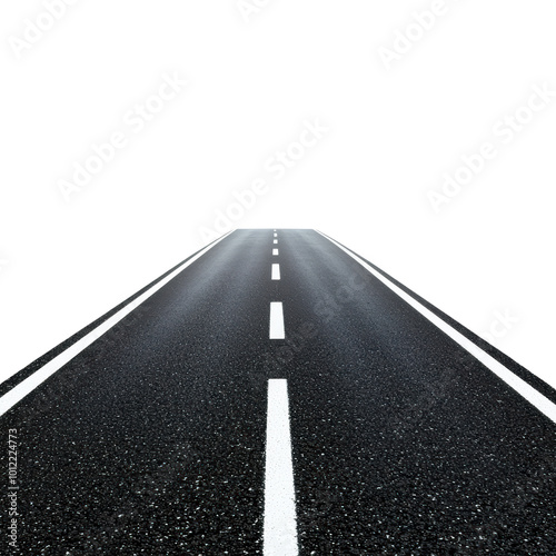 Wallpaper Mural A straight asphalt road stretching into the horizon on a clear day. isolated on transparent background. Torontodigital.ca