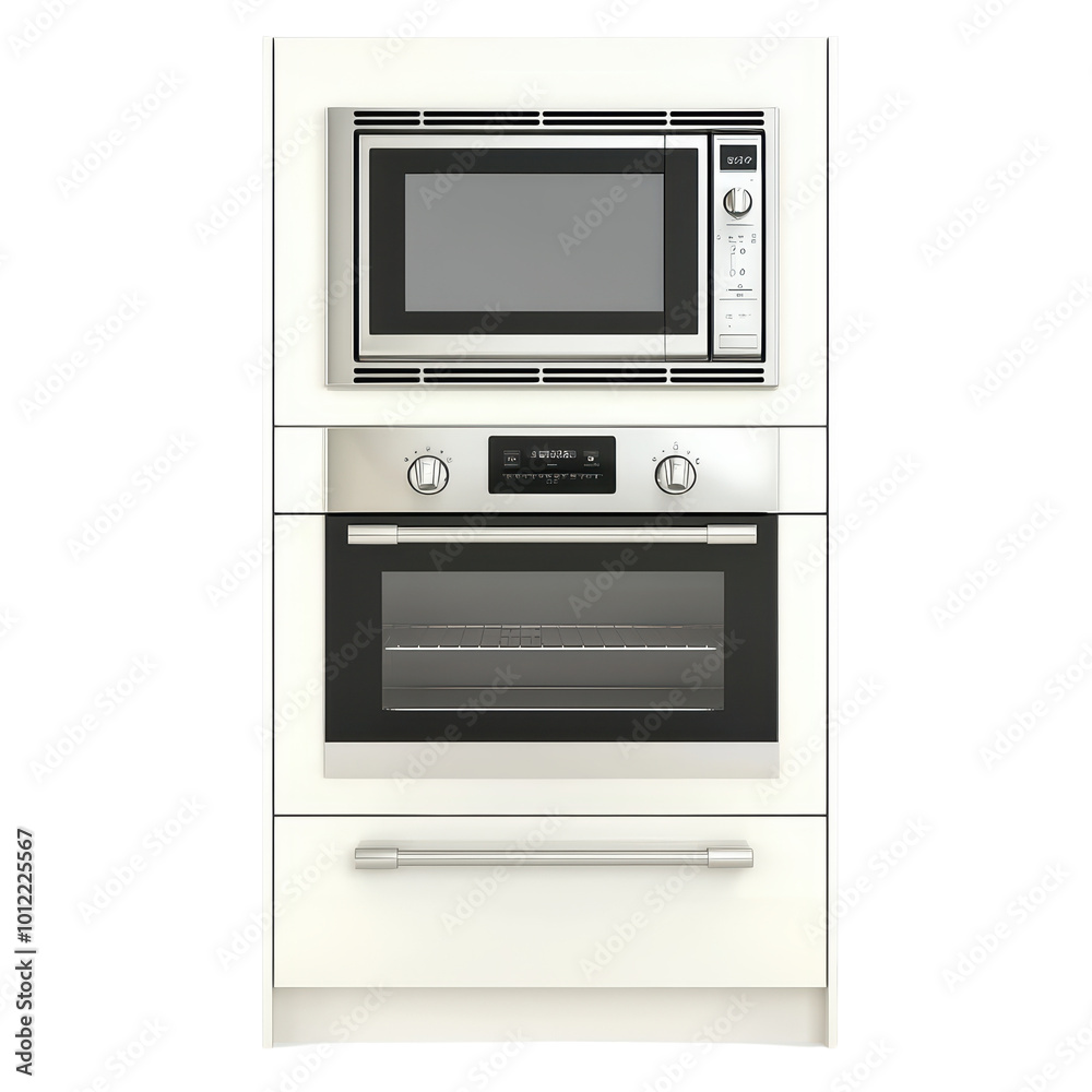 Modern kitchen appliance with built-in microwave and oven, ideal for cooking and baking. isolated on transparent background. Modern kitchen appliance with built-in microwave and oven, ideal for cooking and baking. isolated on transparent background.