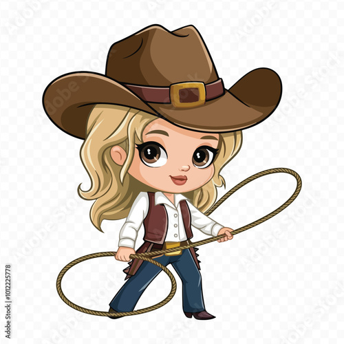 Cute Cowgirl Clipart Bundle a girl riding a horse with cow and horse