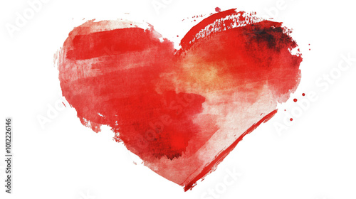 Vibrant watercolor heart illustration on a clean white background showcasing ...