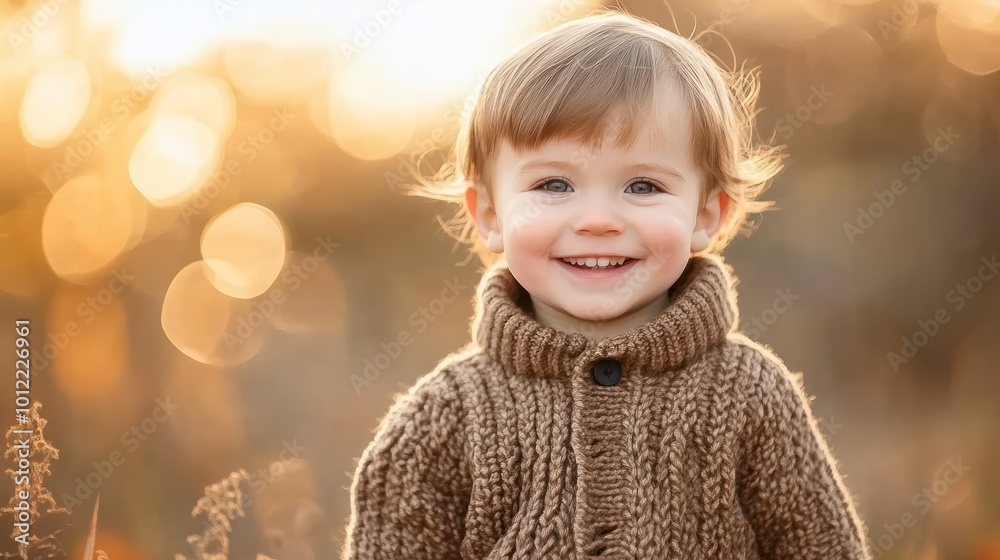 Smiling Toddler in Golden Light Smiling Toddler in Golden Light