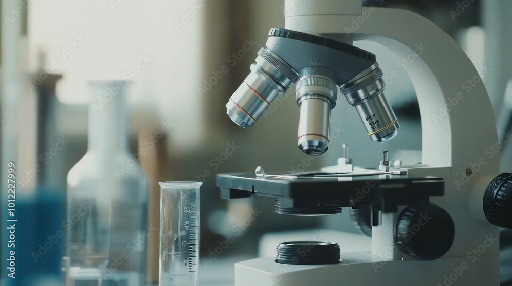 Close-up of a Microscope in a Laboratory Setting Close-up of a Microscope in a Laboratory Setting
