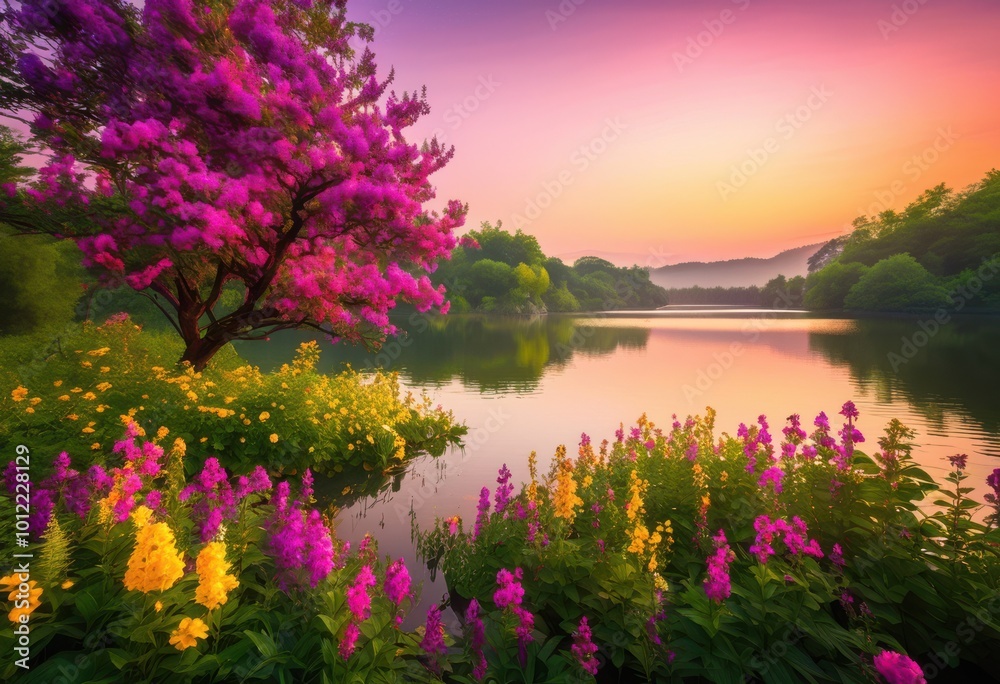breathtaking vibrant nature scenery bathed dreamy light featuring flourishing colorful serene landscapes nature aficionados, beauty, colors, greenery breathtaking vibrant nature scenery bathed dreamy light featuring flourishing colorful serene landscapes nature aficionados, beauty, colors, greenery