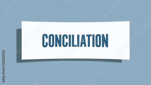 Conciliation. A card isolated on blue background.