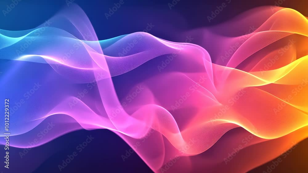 Colorful abstract waves of light in motion, vibrant gradient. Digital art and design concept Colorful abstract waves of light in motion, vibrant gradient. Digital art and design concept