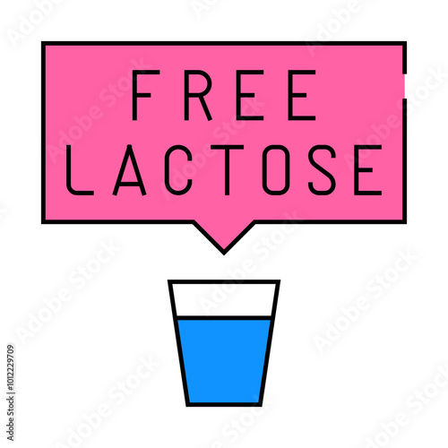 free lactose milk line icon vector. free lactose milk sign. isolated symbol illustration