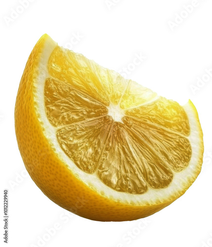 Detailed illustration of a fresh lemon slice showcasing vibrant yellow color ...
