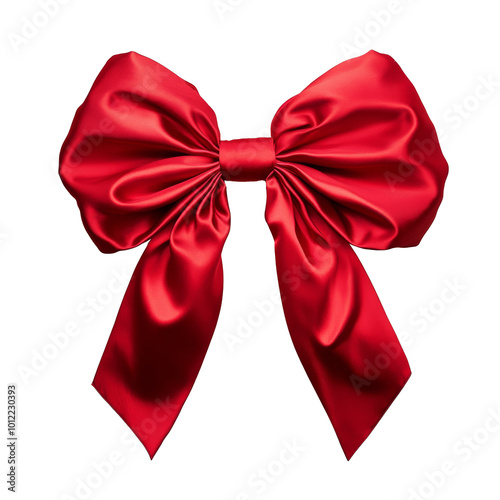Large red satin bow perfect for gifts, decorations, or festive events during ...