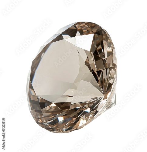 A sparkling diamond placed on a smooth surface reflecting light in an elegant...