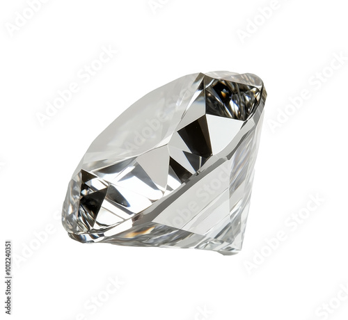 A sparkling diamond placed on a smooth surface reflecting light in an elegant...