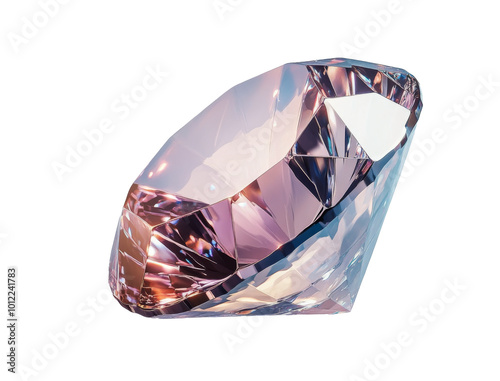 A stunning diamond sparkles brilliantly, capturing light at an elegant angle