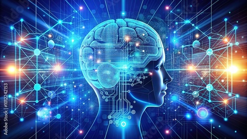 Wallpaper Mural AI, Machine learning, Hands of robot and human touch on big data network connection of brain AI, Data exchange, deep learning, Science, artificial intelligence technology, innovation of futuristic. Torontodigital.ca