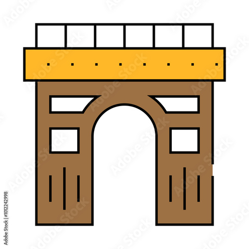 arch construction line icon vector. arch construction sign. isolated symbol illustration