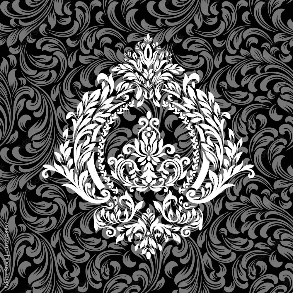 Fototapeta premium Damask Graphic Ornament Floral Design