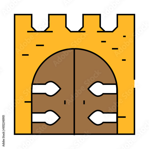 goal of medieval castle line icon vector. goal of medieval castle sign. isolated symbol illustration