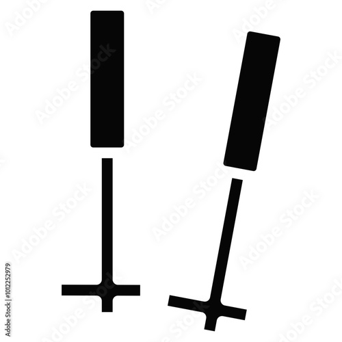 Ski Sticks Vector Icons