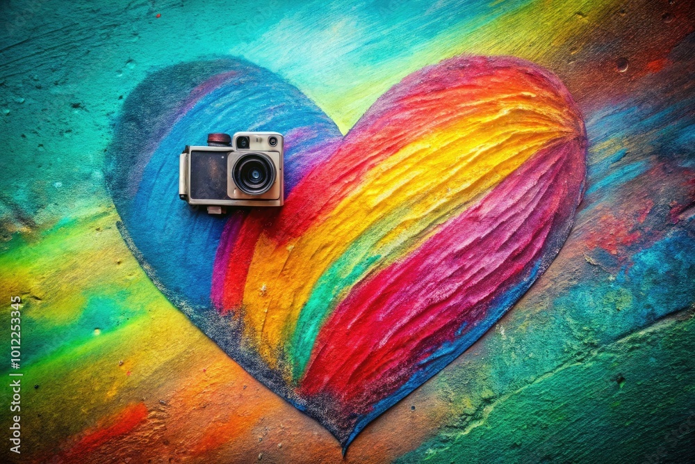 Obraz premium Hand-drawn heart illustration on a textured background, perfect for romantic or artistic themes