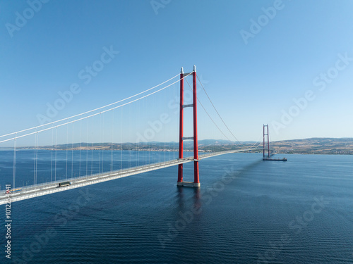 1915 Canakkale Bridge (1915 Canakkale Koprusu) Drone Photo, Eceabat Canakkale, Turkiye (Turkey) photo