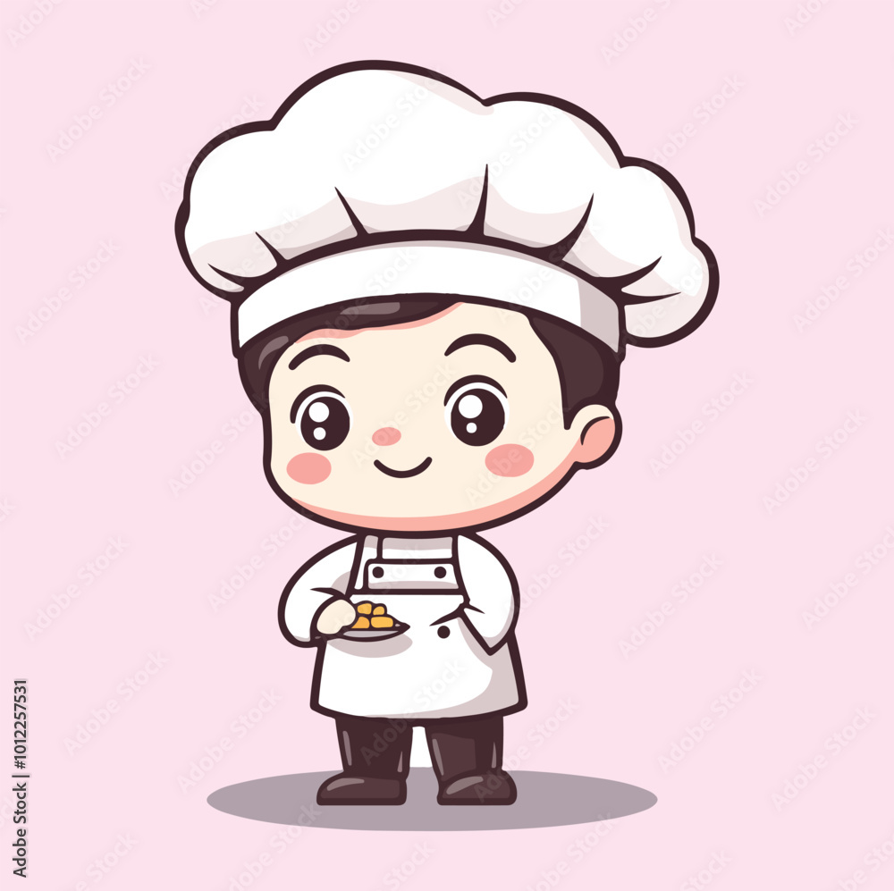 Cute man chef cartoon mascot illustration Cute man chef cartoon mascot illustration