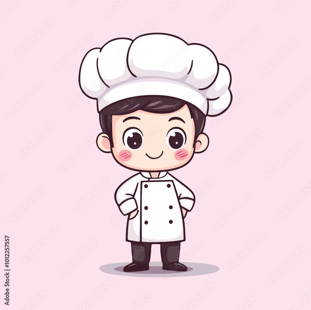 Cute man chef cartoon mascot illustration Cute man chef cartoon mascot illustration