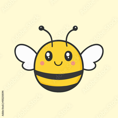 Cute bee cartoon mascot illustration