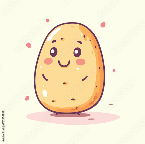 Cute potato cartoon mascot illustration