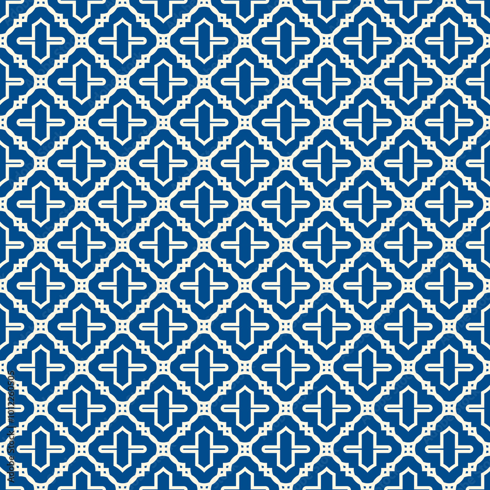 Seamless surface design with arabic ornament. Oriental traditional pattern with repeated mosaic tile. Tracery window wallpaper. Crosses motif. Arabesque digital paper, textile print. Vector art Seamless surface design with arabic ornament. Oriental traditional pattern with repeated mosaic tile. Tracery window wallpaper. Crosses motif. Arabesque digital paper, textile print. Vector art