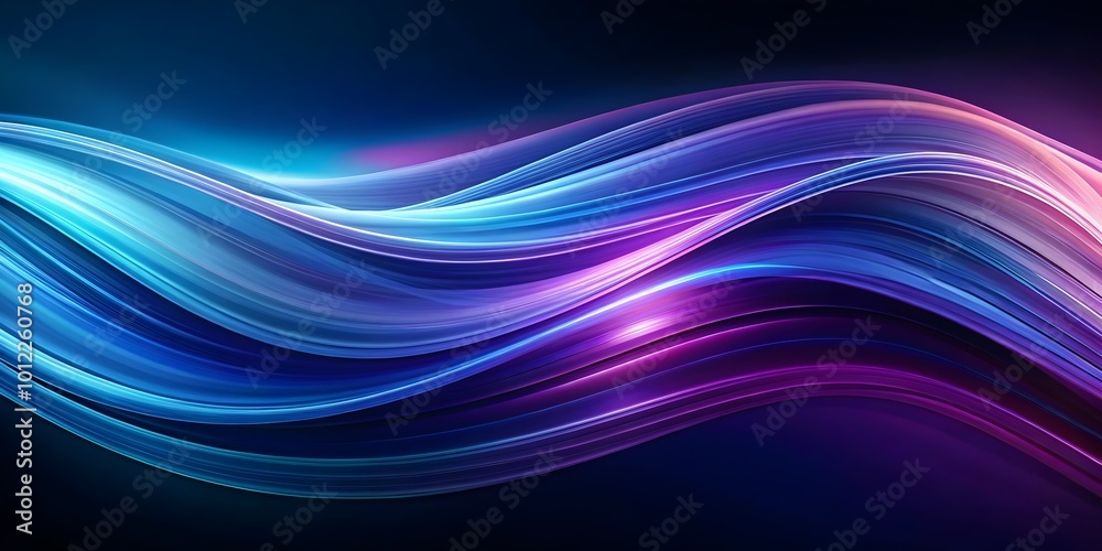 abstract waves of soft blue and purple shades with a dark gradient backdrop abstract waves of soft blue and purple shades with a dark gradient backdrop