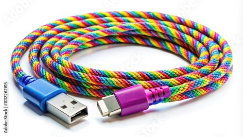 High-Quality USB Micro-B Cable Connector on a White Background for Technology and Electronics Use