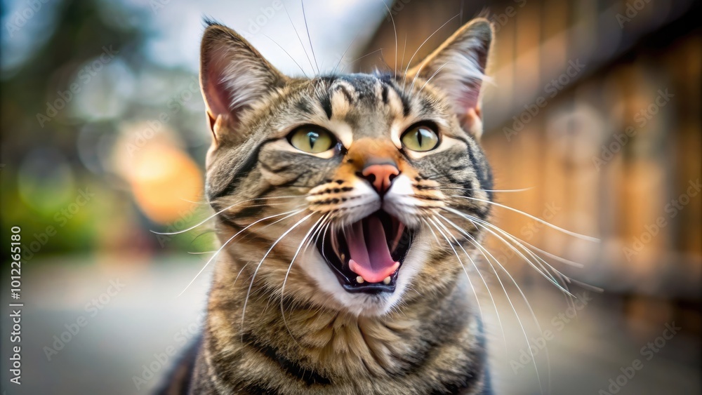 Hilarious Cat Caught Mid-Sneeze with Its Mouth Wide Open and Funny Expression on Its Face Hilarious Cat Caught Mid-Sneeze with Its Mouth Wide Open and Funny Expression on Its Face