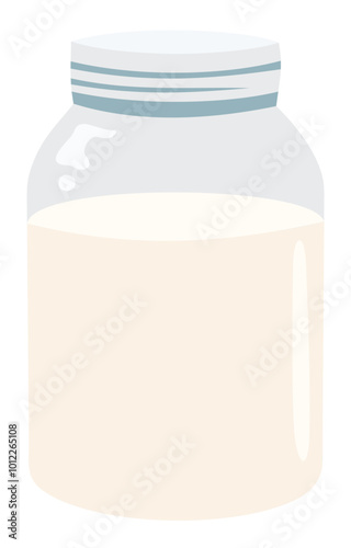 Jar with milk. Vector isolated illustration