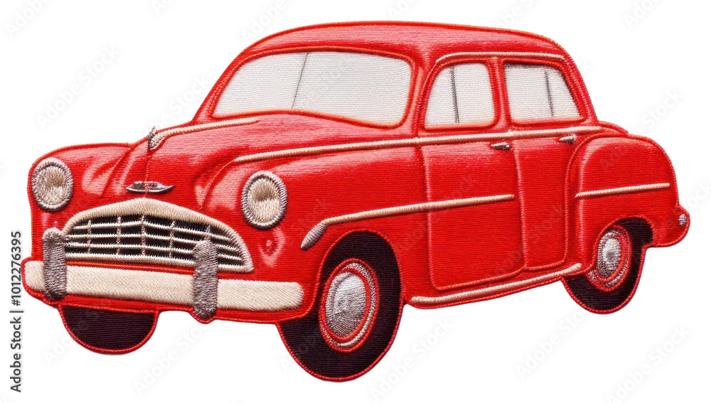 PNG Red car in embroidery style vehicle transportation automobile. PNG Red car in embroidery style vehicle transportation automobile.