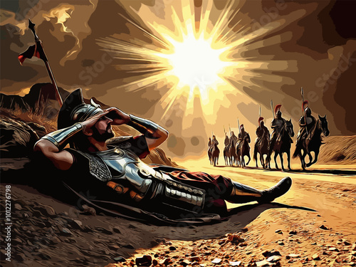 Gospel Images from the Bible NT - Saul's conversion on the road to Damascus