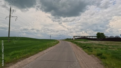 Wallpaper Mural Road view on a summer day. Highways, roadside and white road line markings. Torontodigital.ca