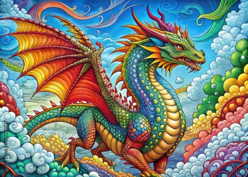 Intricate Adult Coloring Pages Featuring Majestic Dragons for Relaxation and Creativity Enhancement