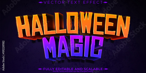 Halloween monster text effect, editable horror and scary text style